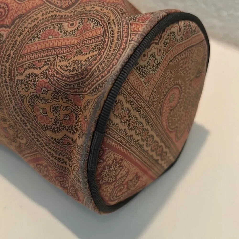 Etro Papillon Top Handle Bag Tan Maroon Paisley Grannycore Cottagecore Earthy